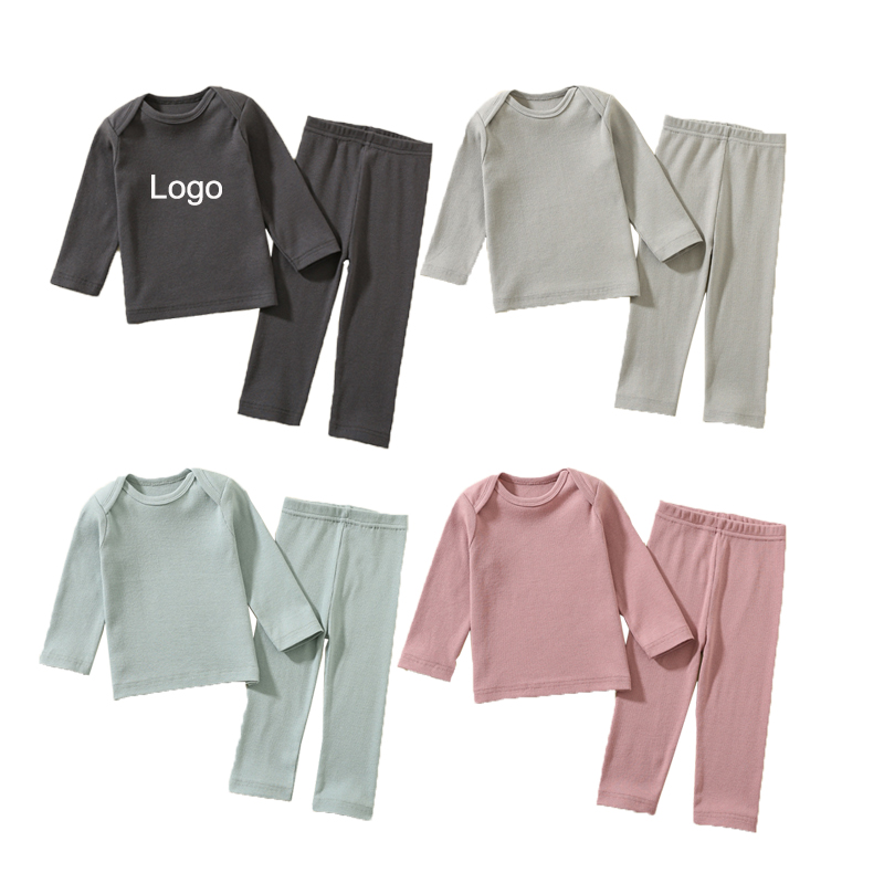 Cotton o-neck solid cotton bata batang lalaki batang babae damit