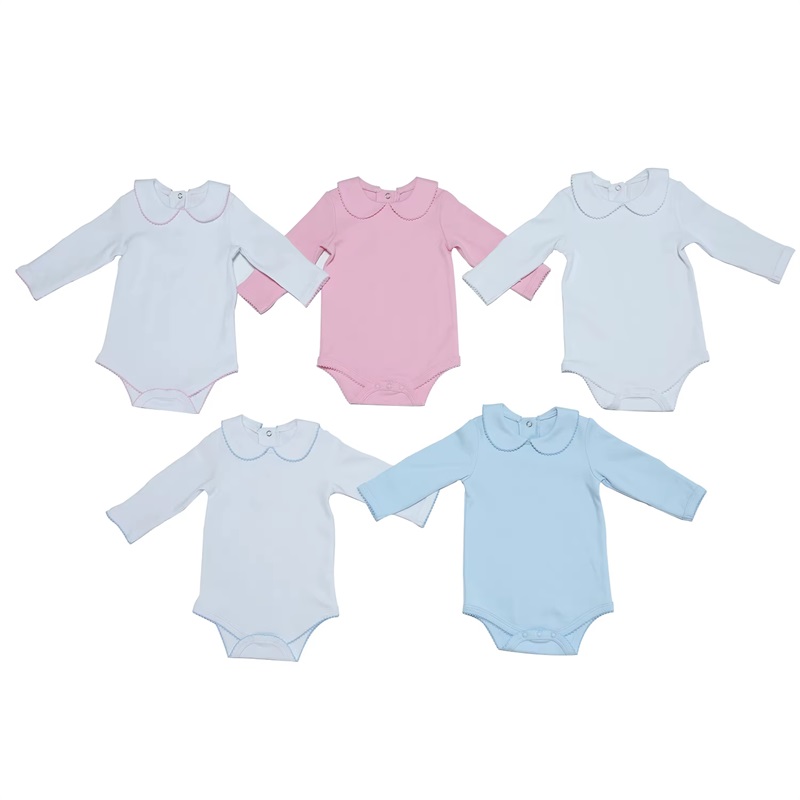 Damit ng sanggol pasadyang picot trim baby onesie