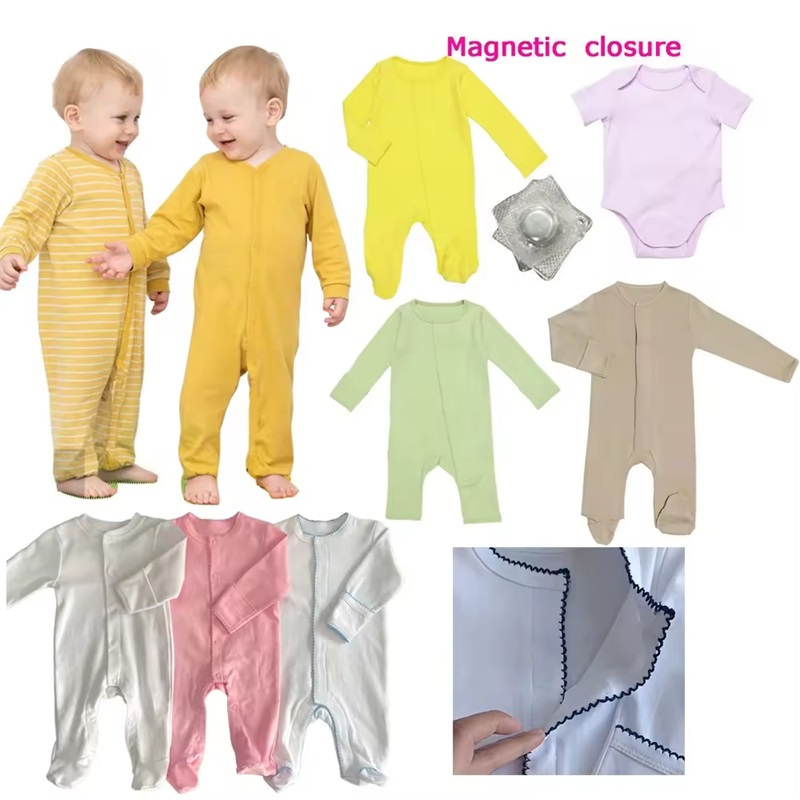 Na -customize na 100% cotton baby magnetic snap onesie